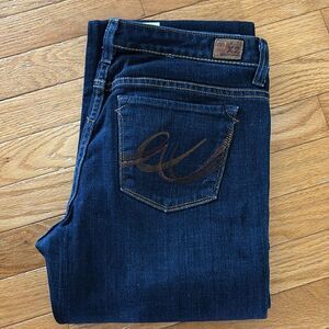 Vintage X2 Dark wash Flare Jeans Y2k festival Boho women’s Size 8 Long‎